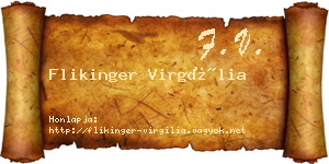 Flikinger Virgília névjegykártya